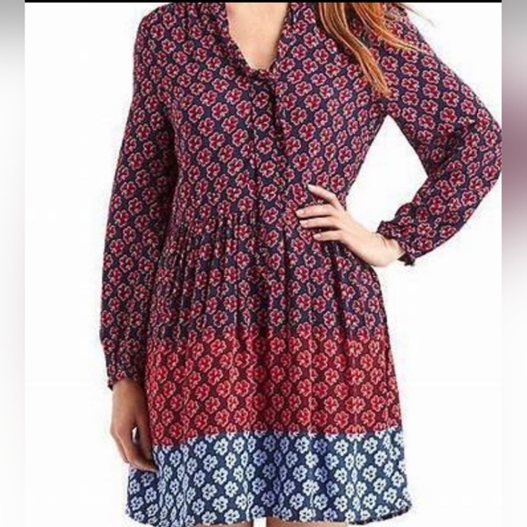 GAP Dresses & Skirts - 5/$25. Gap dress, navy and red long sleeve floral dress